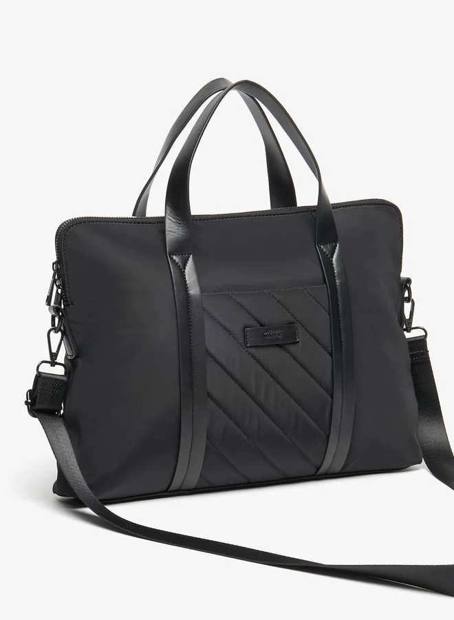 ميسي Missy Textured Laptop Bag with Zip Closure and Double Handle