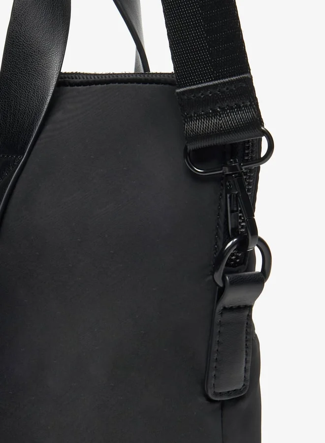 MISSY Missy Textured Laptop Bag with Zip Closure and Double Handle