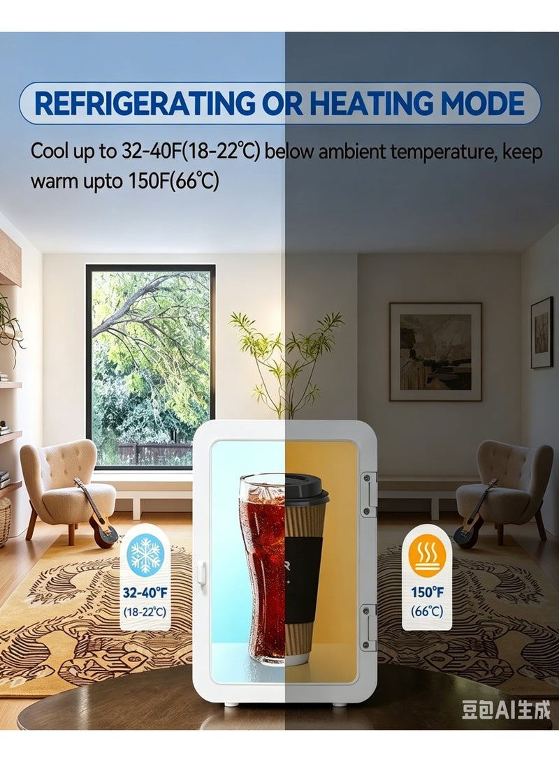 ET-LIFE Mini Fridge, 4L Refrigerator, Compact and Portable Cold Room, Low Noise Refrigerator, Cool & Heat Car Travel Storage, Makeup Skincare Fridge - Image 3