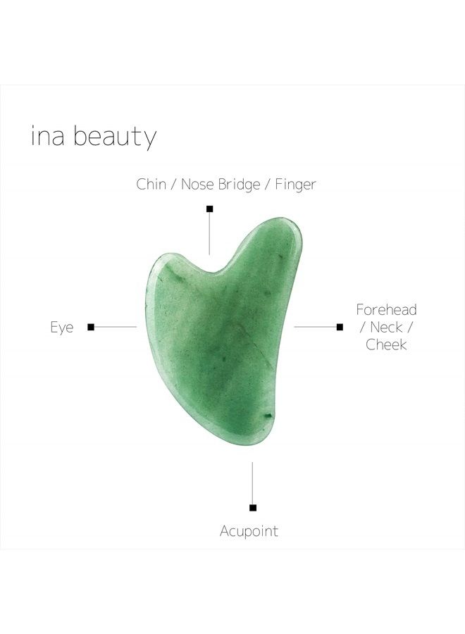 Ina Beauty Large Gua Sha Heart Natural Jade Stone for Face to Lift, Decrease Puffiness and Tighten - Image 4