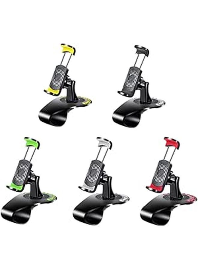 360 Rotatable Car Phone Holder Dashboard Mount with Digital Stickers Black - Image 1