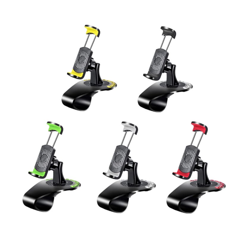 360 Rotatable Car Phone Holder Dashboard Mount with Digital Stickers Black - Image 2