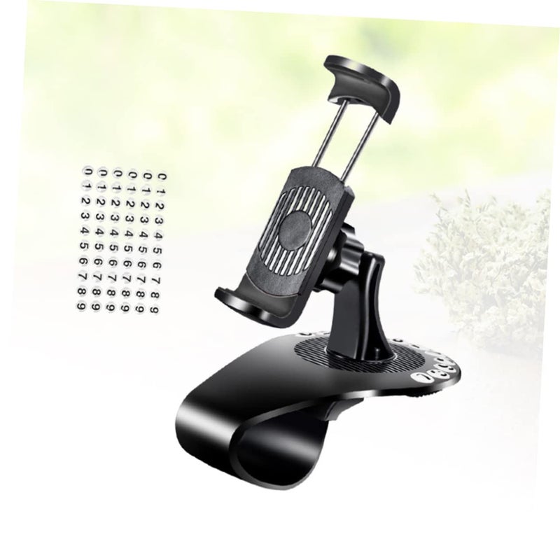 360 Rotatable Car Phone Holder Dashboard Mount with Digital Stickers Black - Image 5