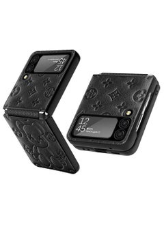 Aookay Case Compatible with Samsung Galaxy Z Flip 4, Z Flip 4 Case Leather Protective Cover, Ultra-Thin, Shockproof Compatible with Galaxy Z Flip 4 5G (Galaxy Z Flip 4, Black)  - Image 1