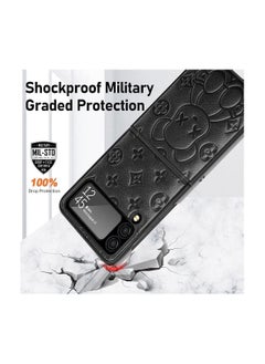 Aookay Case Compatible with Samsung Galaxy Z Flip 4, Z Flip 4 Case Leather Protective Cover, Ultra-Thin, Shockproof Compatible with Galaxy Z Flip 4 5G (Galaxy Z Flip 4, Black)  - Image 4