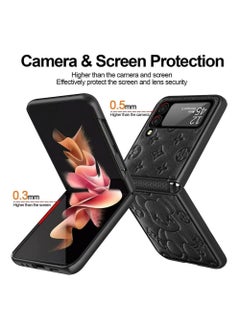 Aookay Case Compatible with Samsung Galaxy Z Flip 4, Z Flip 4 Case Leather Protective Cover, Ultra-Thin, Shockproof Compatible with Galaxy Z Flip 4 5G (Galaxy Z Flip 4, Black)  - Image 3