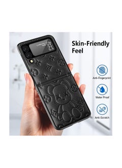 Aookay Case Compatible with Samsung Galaxy Z Flip 4, Z Flip 4 Case Leather Protective Cover, Ultra-Thin, Shockproof Compatible with Galaxy Z Flip 4 5G (Galaxy Z Flip 4, Black)  - Image 2