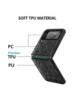 Aookay Case Compatible with Samsung Galaxy Z Flip 4, Z Flip 4 Case Leather Protective Cover, Ultra-Thin, Shockproof Compatible with Galaxy Z Flip 4 5G (Galaxy Z Flip 4, Black)  - Image 5