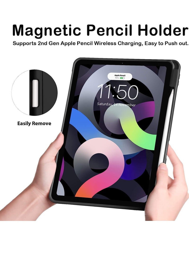 راكسوم حافظة لجهاز iPad Pro 11 بوصة 2021 (الجيل الثالث) / 2020 (الجيل الثاني) مع حامل قلم رصاص [يدعم شحن/زوج قلم iPad الثاني] حامل ثلاثي الطي رفيع، غطاء حماية ذكي - Image 4