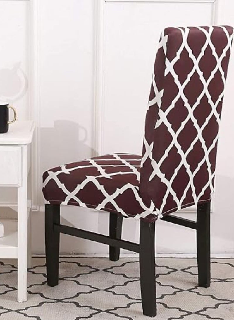 6 PCS Chair Cover Stretch Dining Chair Covers Removable Washable Home Chair Hotel Restaurant Chair Cover Four Seasons Universal Chair Cover for Dining Room, Banquet，Hotel(Coffee) - Image 2