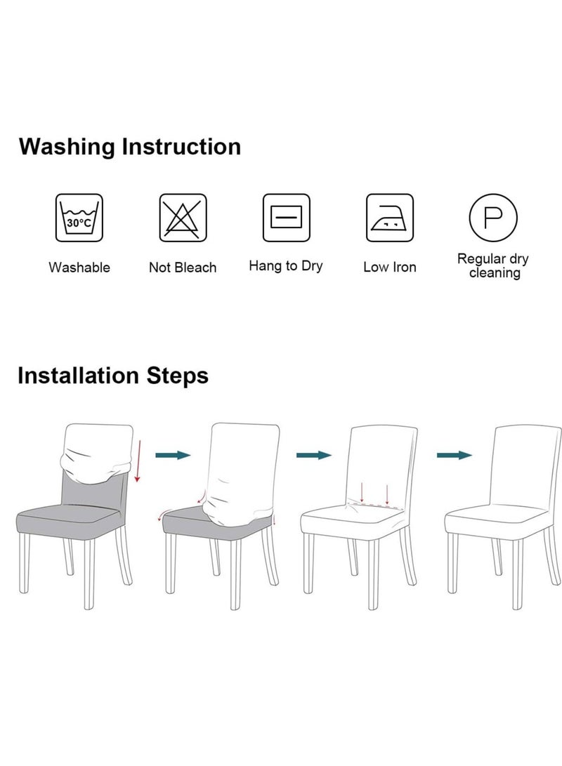 6 PCS Chair Cover Stretch Dining Chair Covers Removable Washable Home Chair Hotel Restaurant Chair Cover Four Seasons Universal Chair Cover for Dining Room, Banquet，Hotel(Coffee) - Image 5