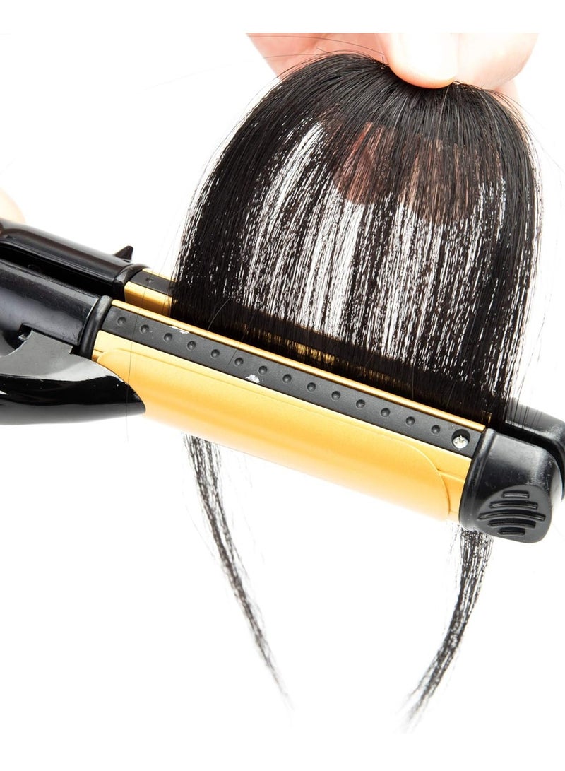 Estelle Clip in Bangs 100% Real Human Hair Front Neat Air Fringe One Piece Clip in Fringe Hair Extensions with Temples for Women (Natural Black) - Image 5