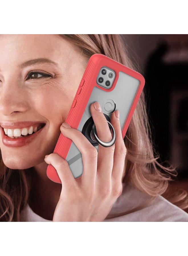 S-TOP Case For Motorola One 5G Ace Starry Sky Solid Color Series Shockproof PC + TPU Protective Case with Ring Holder & Magnetic Function - Image 5