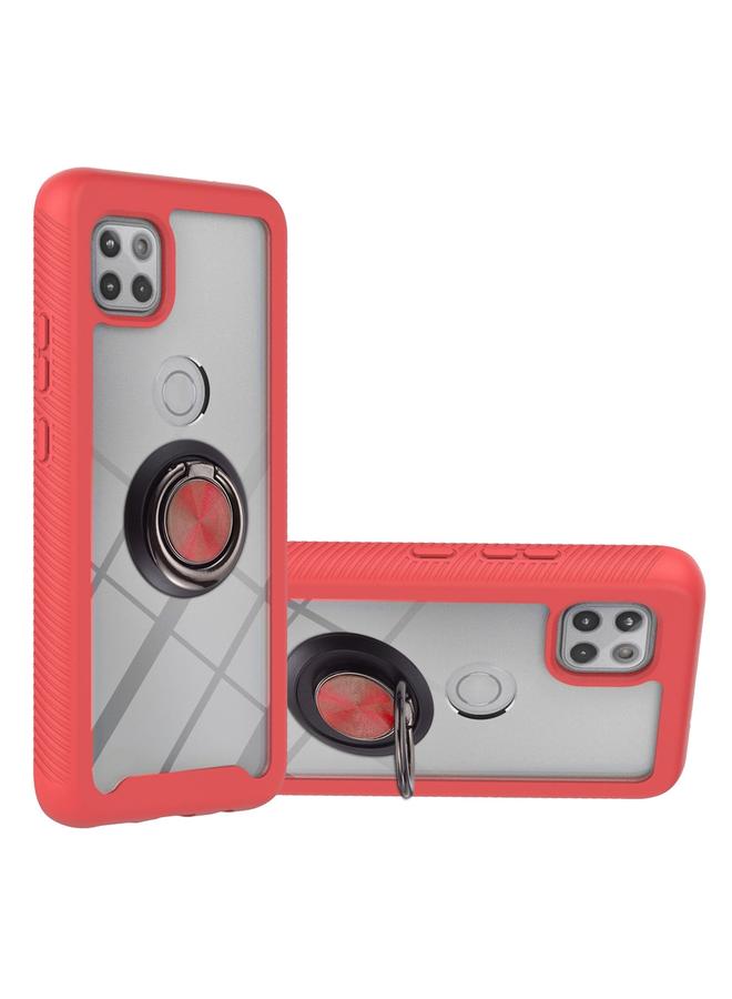 S-TOP Case For Motorola One 5G Ace Starry Sky Solid Color Series Shockproof PC + TPU Protective Case with Ring Holder & Magnetic Function - Image 1