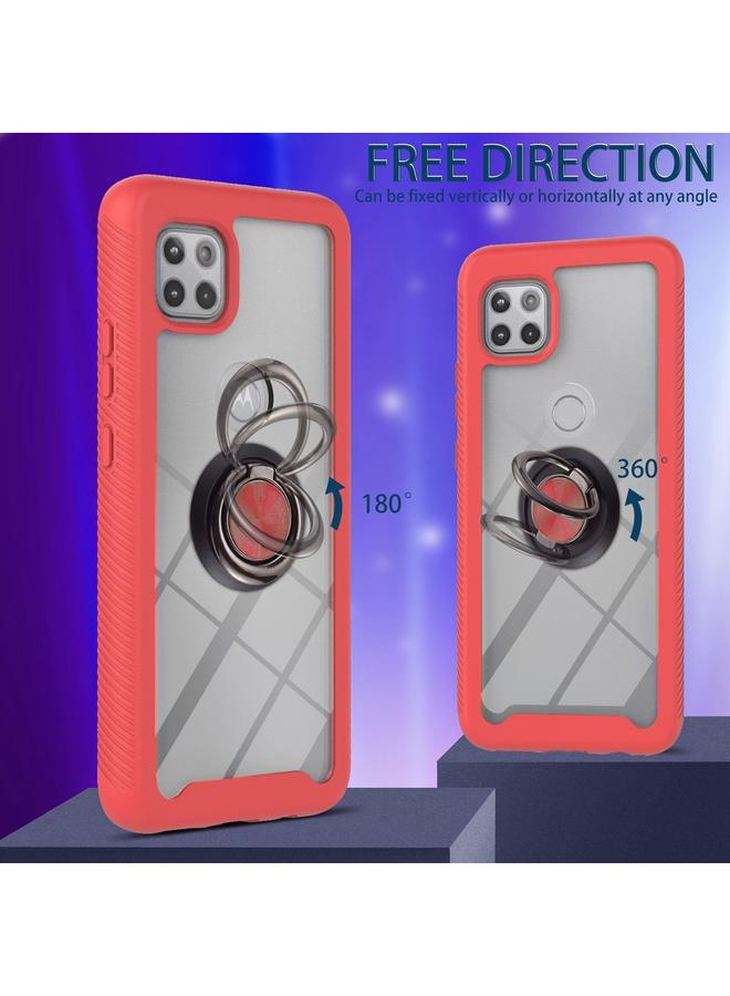 S-TOP Case For Motorola One 5G Ace Starry Sky Solid Color Series Shockproof PC + TPU Protective Case with Ring Holder & Magnetic Function - Image 4