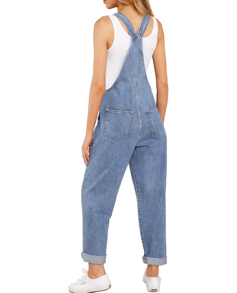 Luvamia Overalls for Women - Blue Mist Size 12 - 14, Small - Loose Fit Denim Jumpsuit with Tapered Legs - Image 2