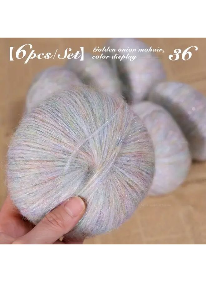 32 Color Golden Glitter Yarn 6 Pcs Set Soft Luxurious Blend For Knitting Crocheting Scarves Sweaters And Crafting Projects - Image 5