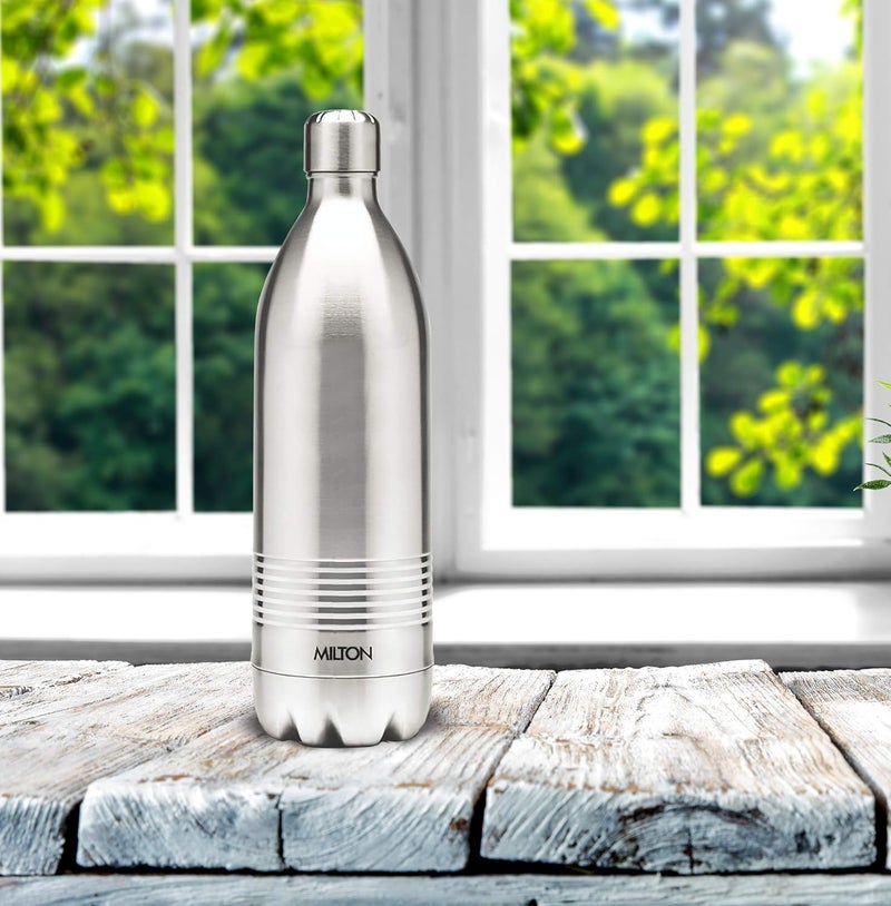 Milton Milton Duo DLX 500 Thermosteel Bottle, 500 ml Water Bottles, 24 Hours Hot and Cold, Easy to Carry, Easy Grip, Rust Proof, Tea, Coffee, Office, Travel Bottle, Silver - Image 2