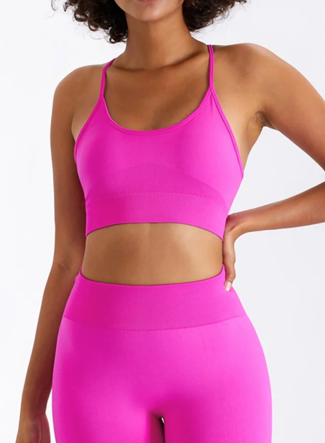 KAWN.YOGA Womens Cross Back Sports Bra - Padded Low Impact Workout Yoga Bra with Removable Built in Bra