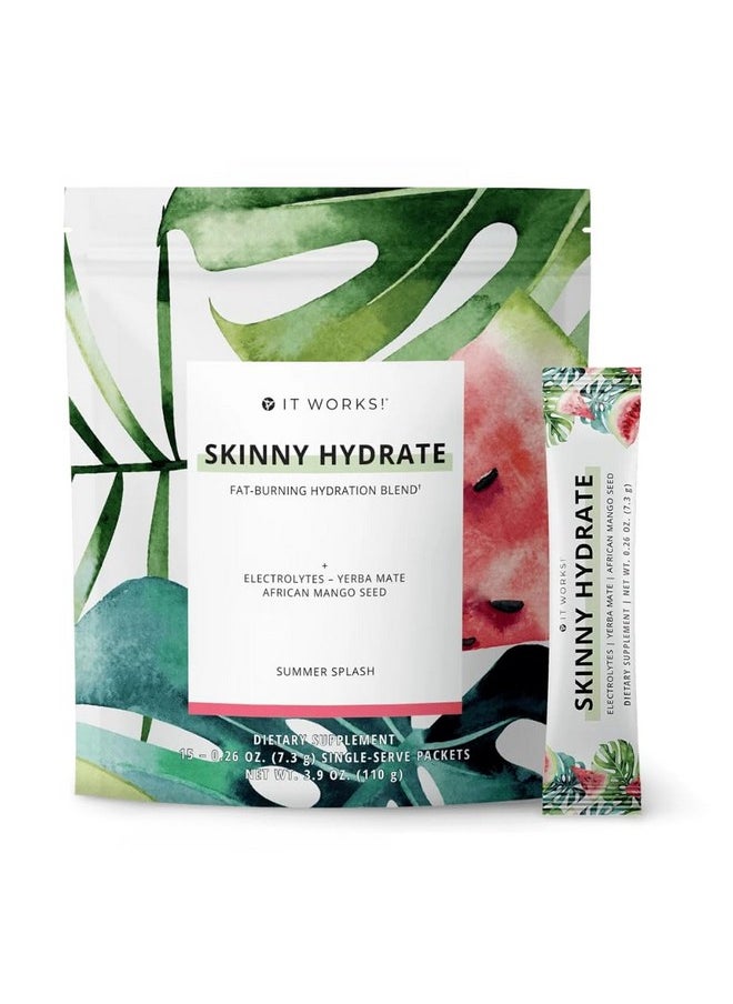 Health & Household - It Works! Skinny Hydrate - Summer Splash | Fat-Burning Hydration Blend With Green Tea & Green Coffee Extracts | Energizing, Replenishing & Wellness Boosting | 15 Single-Serve Packets (7.3G Each) - Image 1