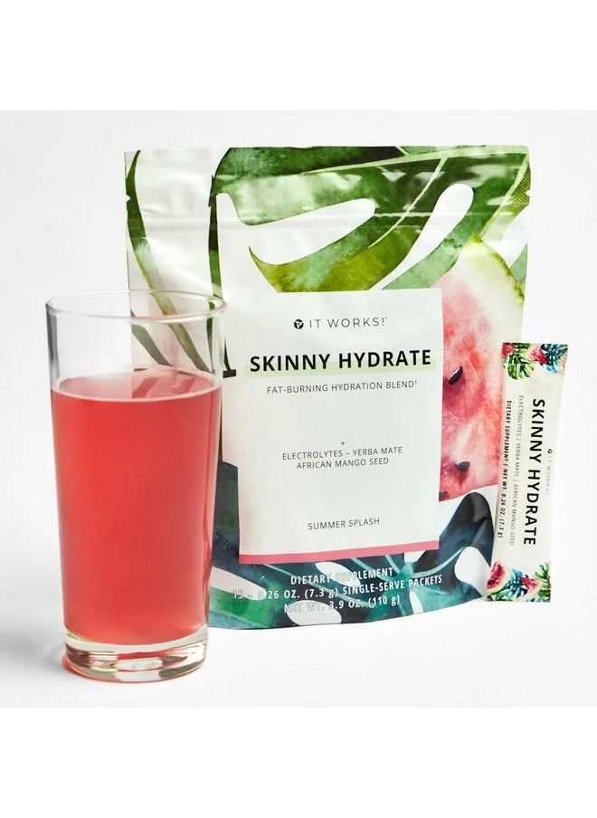 Health & Household - It Works! Skinny Hydrate - Summer Splash | Fat-Burning Hydration Blend With Green Tea & Green Coffee Extracts | Energizing, Replenishing & Wellness Boosting | 15 Single-Serve Packets (7.3G Each) - Image 1