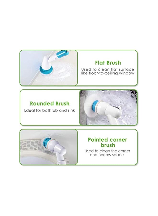 KASTWAVE Electric Spin Scrubber Adjustable Extension Handle Cordless Cleaning Brush Power Shower Scrubber With 3 Rotating Brush Heads Rechargeable Multipurpose Scrubber For Bathroom Tub Floor - Image 3