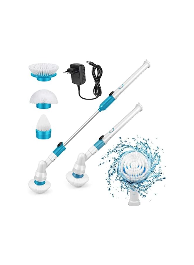 KASTWAVE Electric Spin Scrubber Adjustable Extension Handle Cordless Cleaning Brush Power Shower Scrubber With 3 Rotating Brush Heads Rechargeable Multipurpose Scrubber For Bathroom Tub Floor - Image 2