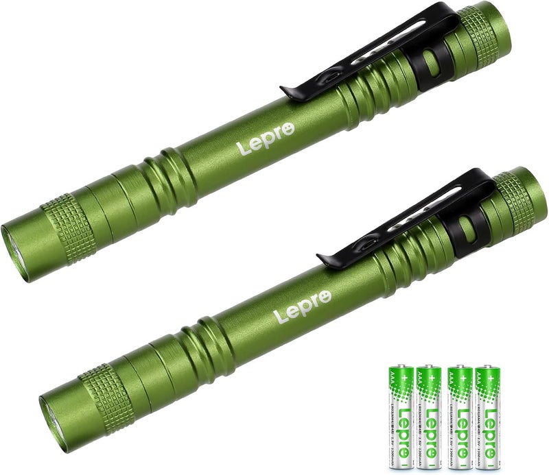 Lepro مصابيح LED القلم، خفيفة الوزن، صغيرة، مصباح جيب مقاوم للماء مع مشبك، عبوة 2 مصابيح صغيرة للتفتيش، العمل، الطوارئ - Image 1