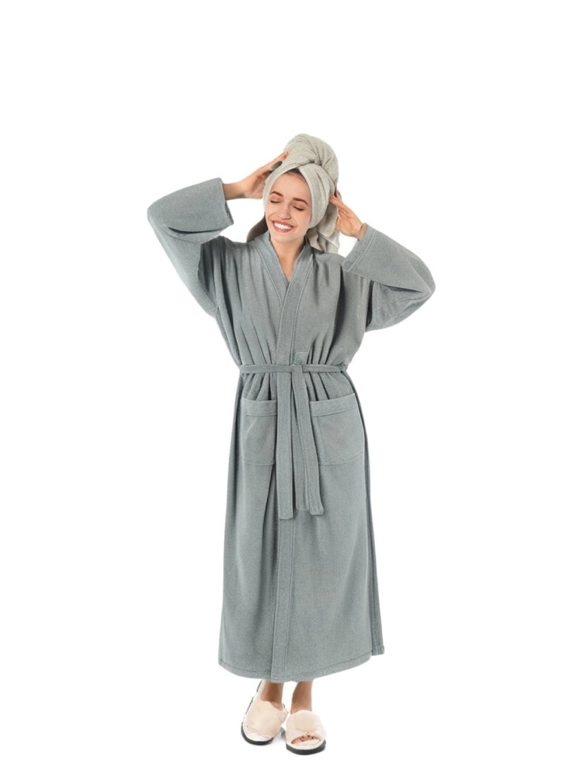 Sophisticated Adult Dark Grey Bathrobe  - Image 1
