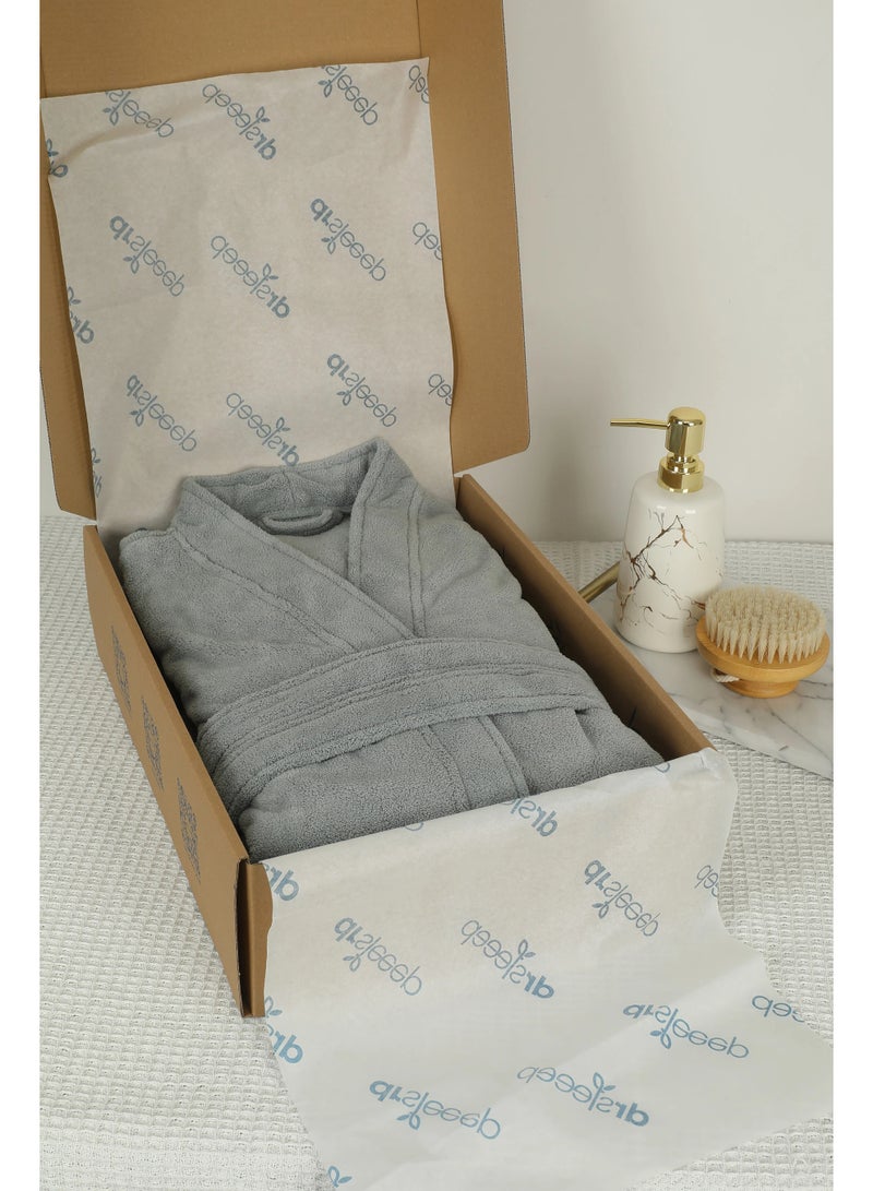 Sophisticated Adult Dark Grey Bathrobe  - Image 2