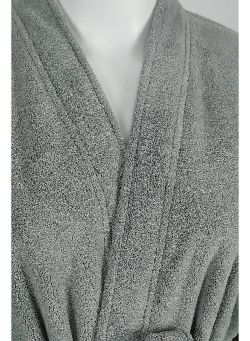Sophisticated Adult Dark Grey Bathrobe  - Image 3