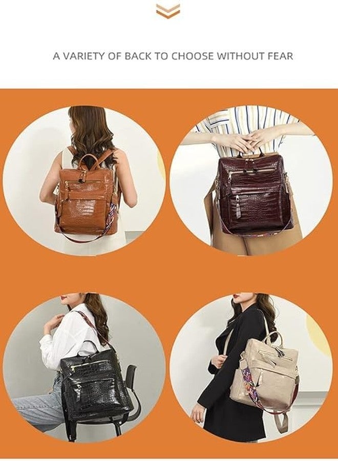 MUCHOVA Women Casual Backpack for College | Stylish Travel Daily Use Bag for Girls | Lightweight Office Backpack for Women (Marron) - Image 3