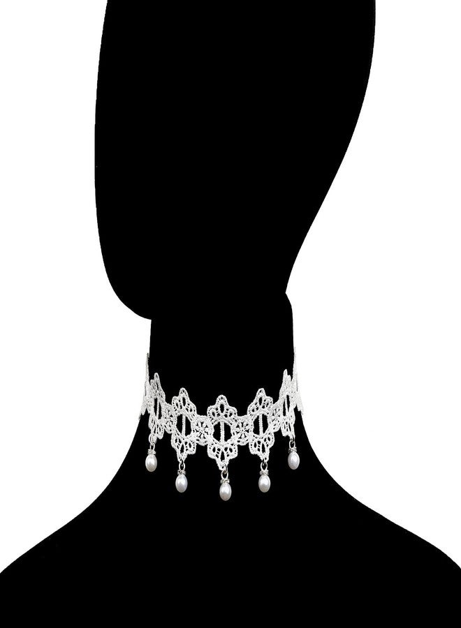 TISDA 10pcs Fashion Elegant White Lace Choker Necklace for Women Simple Fashion Jewelry (10pcs) - Image 2