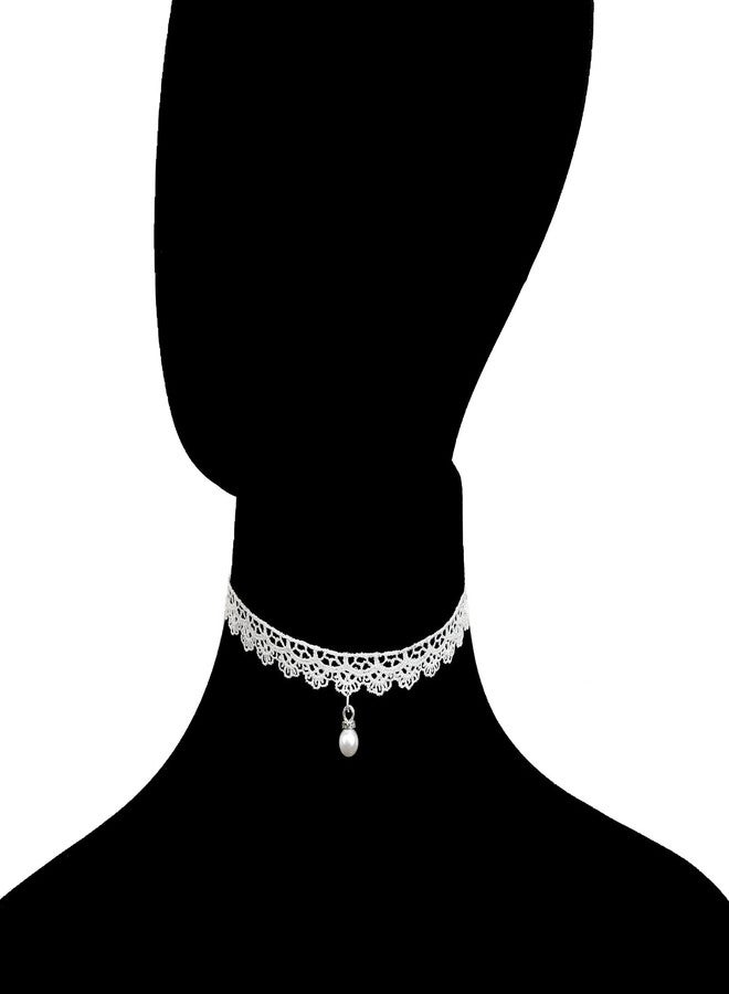TISDA 10pcs Fashion Elegant White Lace Choker Necklace for Women Simple Fashion Jewelry (10pcs) - Image 3