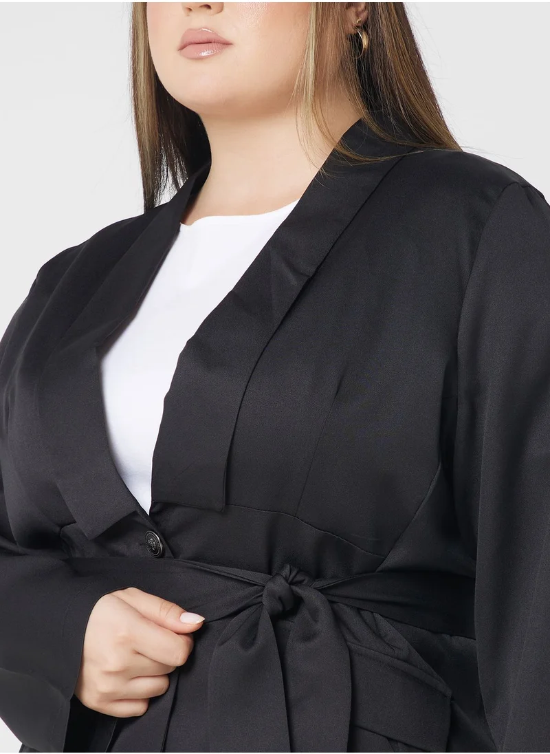 Ella Plus Blazer With Belt