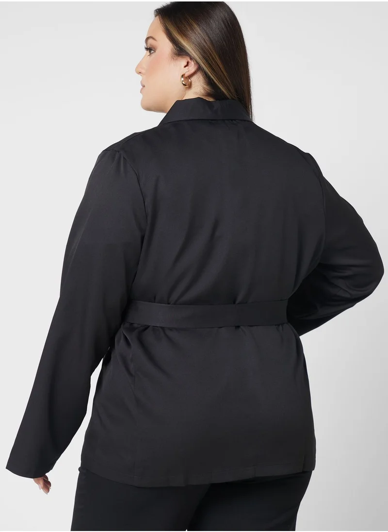 Ella Plus Blazer With Belt
