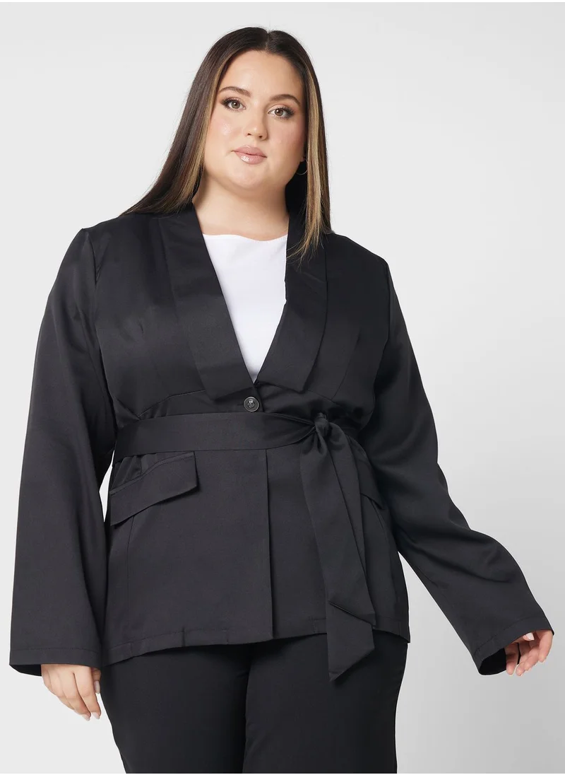 Ella Plus Blazer With Belt