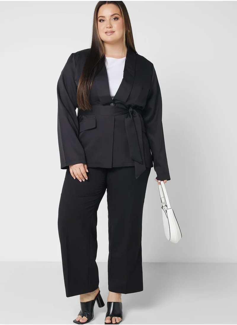 Ella Plus Blazer With Belt
