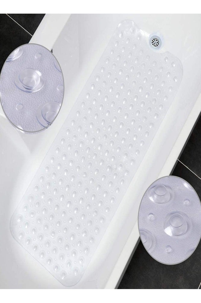 AMERTEER Non-Slip Bath Tub Mat with Suction Cups & Drain Holes – Anti-Mold Bacteria-Free Bathing Experience (40x100cm) - Image 1