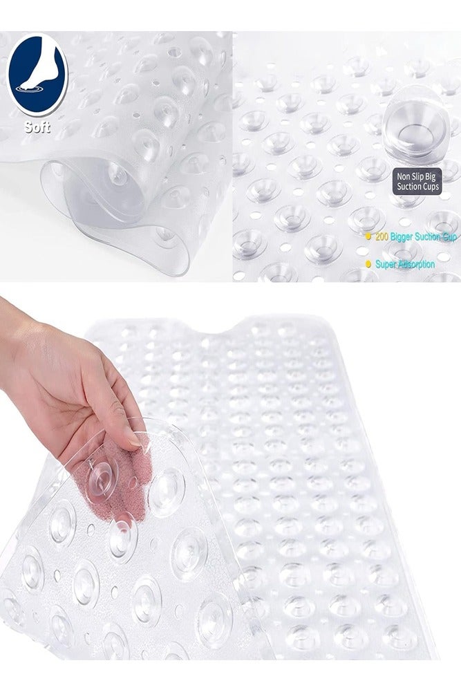 AMERTEER Non-Slip Bath Tub Mat with Suction Cups & Drain Holes – Anti-Mold Bacteria-Free Bathing Experience (40x100cm) - Image 3