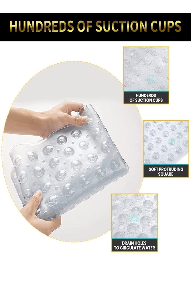 AMERTEER Non-Slip Bath Tub Mat with Suction Cups & Drain Holes – Anti-Mold Bacteria-Free Bathing Experience (40x100cm) - Image 4