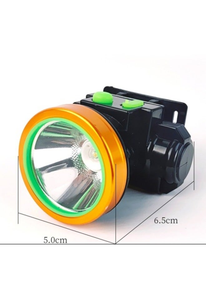 Generic Decorative Lighting/headlamp Headset Flashlight/headlamp Headset Flashlight-Color:4601 Black 100w Single Battery 5cm Strong Light 6 Hours  - Image 1