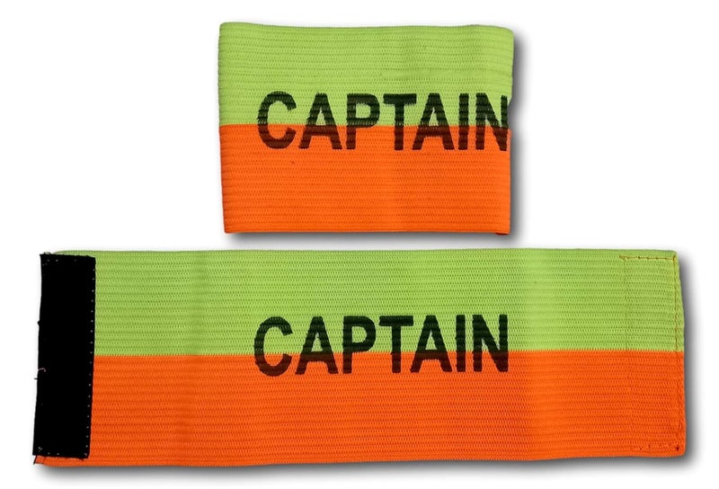 Nextage Captain Armband – Durable Elastic Breathable Band for All Sports, Waterproof Lightweight Stretchable Velcro Armbands, Neon Multicolor High Visibility Set of 2 Football Band - Image 1