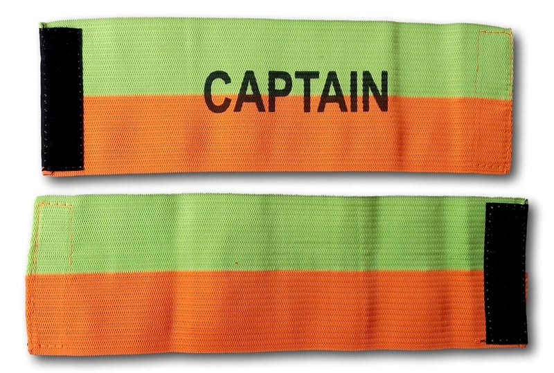 Nextage Captain Armband – Durable Elastic Breathable Band for All Sports, Waterproof Lightweight Stretchable Velcro Armbands, Neon Multicolor High Visibility Set of 2 Football Band - Image 2