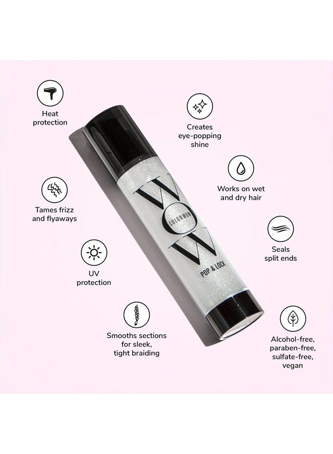 Color Wow Pop + Lock Frizz Control + Glossing Serum - مصل مضاد للتجعد مع حماية من الحرارة؛ يرطب؛ يمنع بهتان اللون؛ حماية للأشعة الفوق بنفسجية؛ ينعم ويضيء الشعر الباهت والمجفف، 1.8 أونصة سائلة - Image 2