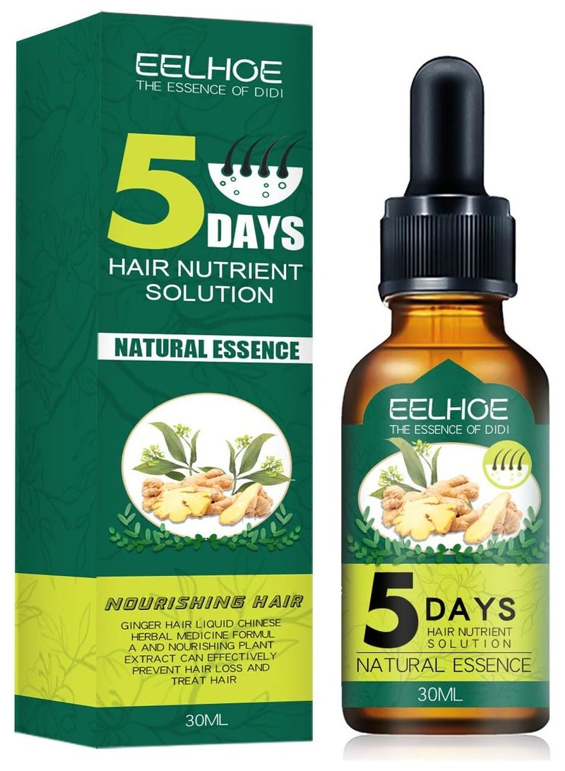 EELHOE Essence Hair Growth Oil,5 Day Hair Nutrient Solution,Shouga Essence Hair Growth Oil，Ginger Essential Oil Hair Growth for Anti-Hair Loss，Hair Oil for Growth and Thickness (1pcs)