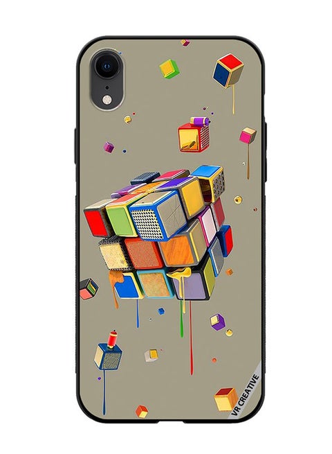 Protective Case Cover For Apple iPhone XR Dice Design Multicolour