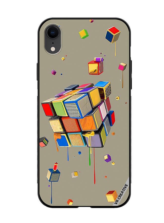 Protective Case Cover For Apple iPhone XR Dice Design Multicolour