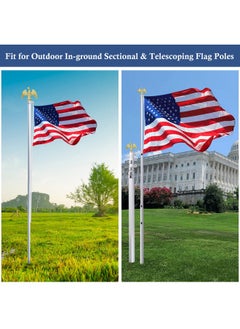 إن كيو زينة على شكل نسر من NQ Gold Flag Pole، زخرفة على شكل نسر من سبائك الألومنيوم لعمود علم تلسكوبي/مقطعي بطول 20/25/30 قدمًا (ذهبي، 7 بوصات)  - Image 2