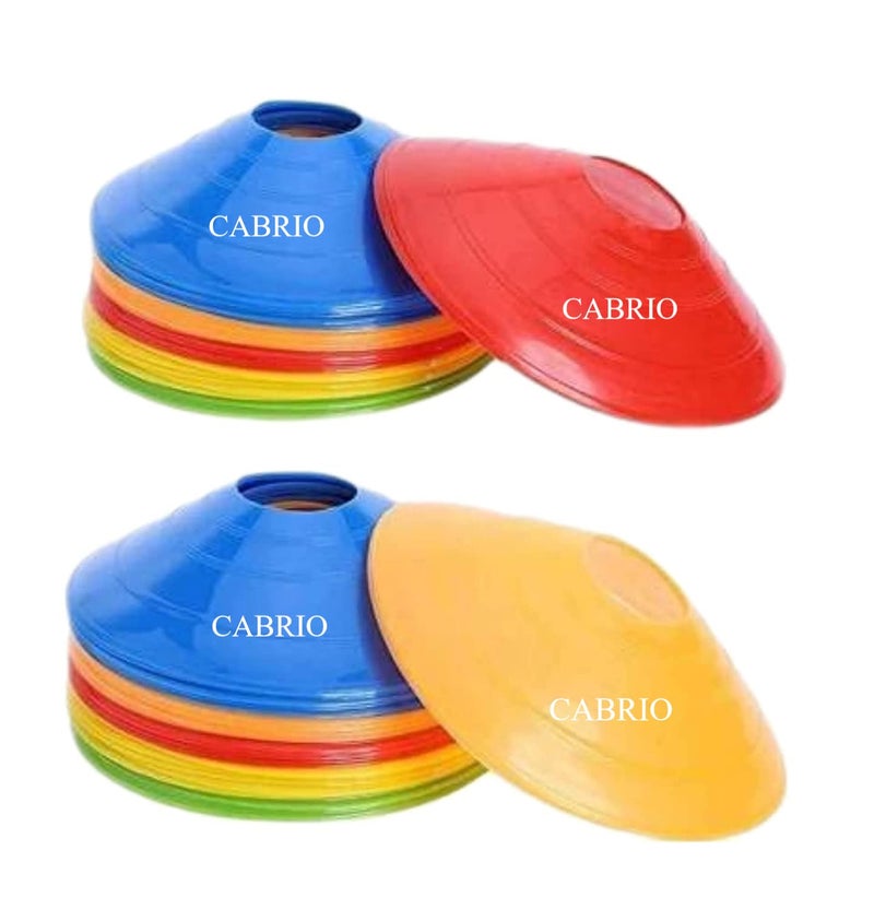 CABRIO Disc Plastic Space Marker Agility Soccer Cones for Training, Football, Kids, Sports, Field Cone Markers (Multicolor, 10 Cones Set) (10) - Image 1